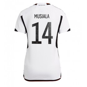 Damen Fußballbekleidung Deutschland Jamal Musiala #14 Heimtrikot WM 2022 Kurzarm